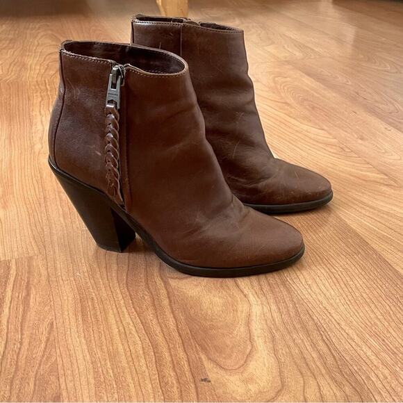All Saints Western Paget Ankle Booties in Brown Leather Woman’s Size 37 or 6.5/7 - Picture 2 of 11